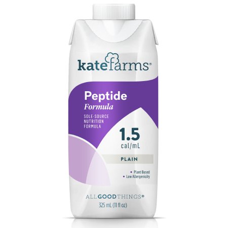 Kate Farms Peptide 1.5 Tube Feeding Formula, Unflavored, 11 oz. Carton, Case of 12