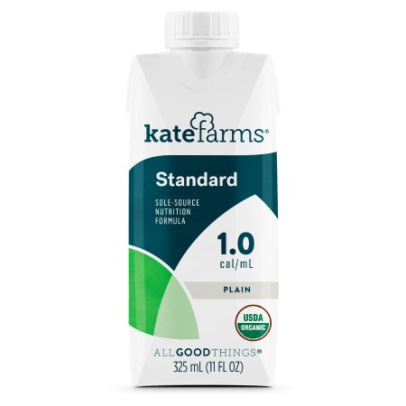 Kate Farms Standard 1.0 Tube Feeding Formula, Unflavored, 11 oz. Carton, Case of 12