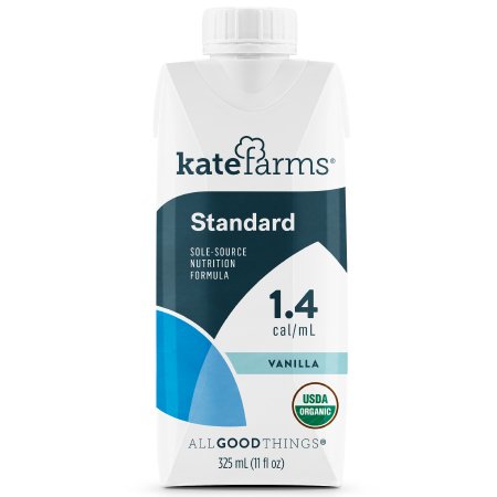 Kate Farms Standard 1.4 Tube Feeding Formula, Vanilla Flavor, 11 oz. Carton, Case of 12