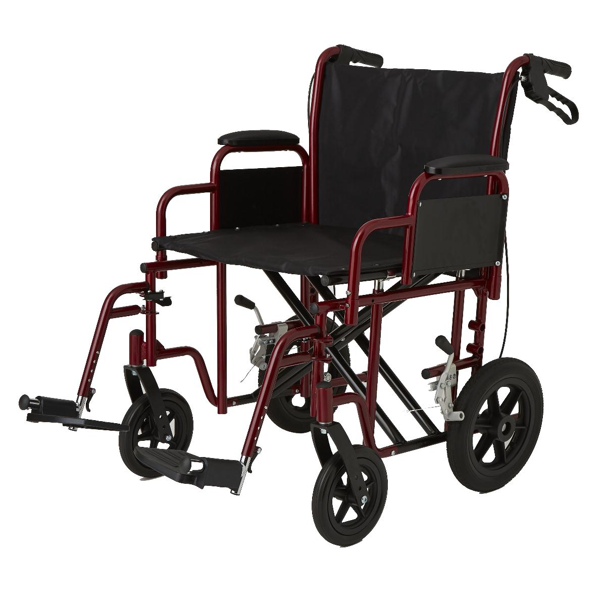 Bariatric Transport Chair,Red,12.000 IN
