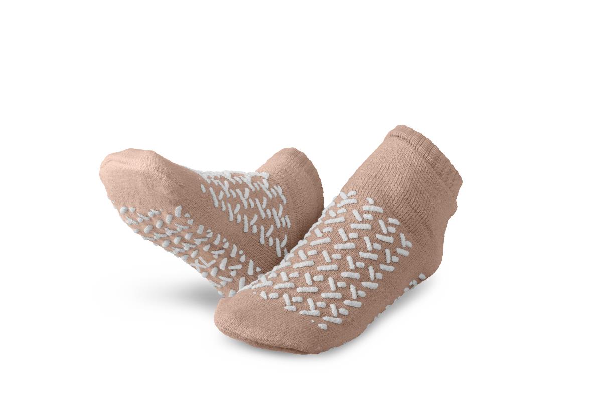 Double-Tread Slippers, Beige, XL, 1 Pair