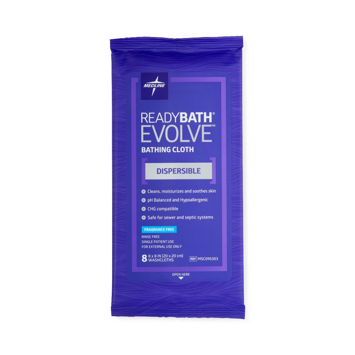 ReadyBath Evolve Bathing Cloths, Unscented, Case of 30