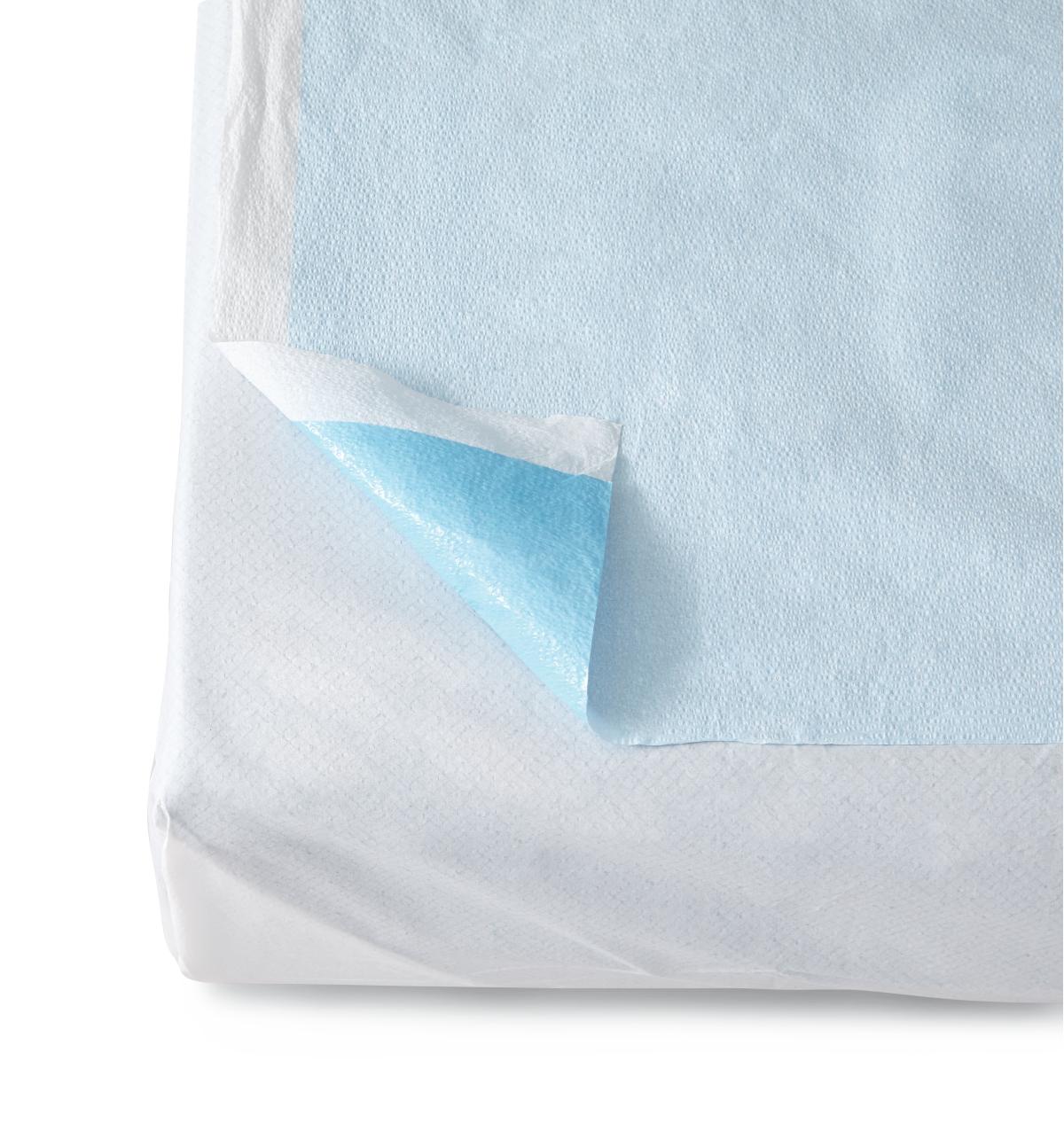 Disposable Tissue/Poly Flat Stretcher Sheets,Blue Case of 50