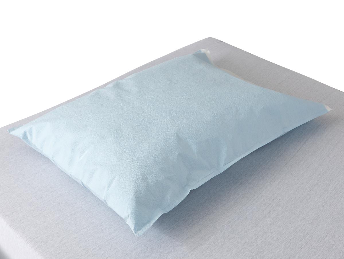 Disposable Tissue/Poly Pillowcases,Blue Case of 100