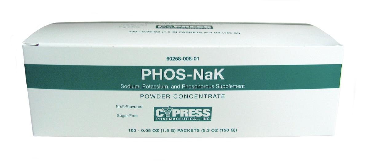 PHOS-NaK Powder by Cypress Pharmaceuticals, Box of 100