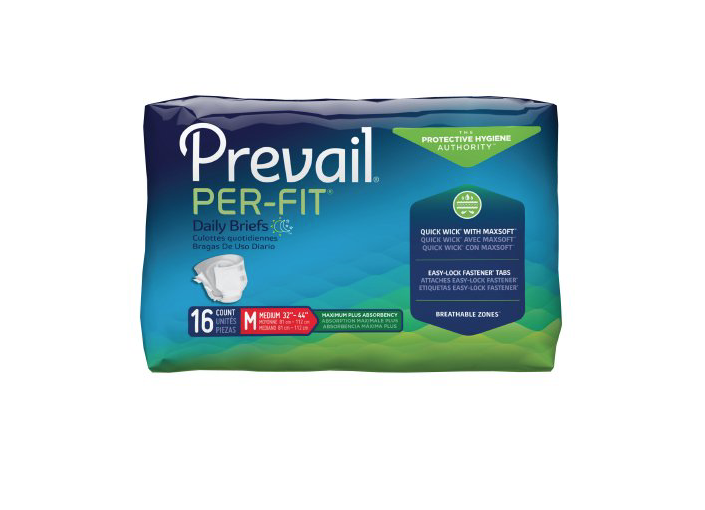 Prevail Per-Fit Adult Brief, Medium, Heavy Absorbency Case of 96