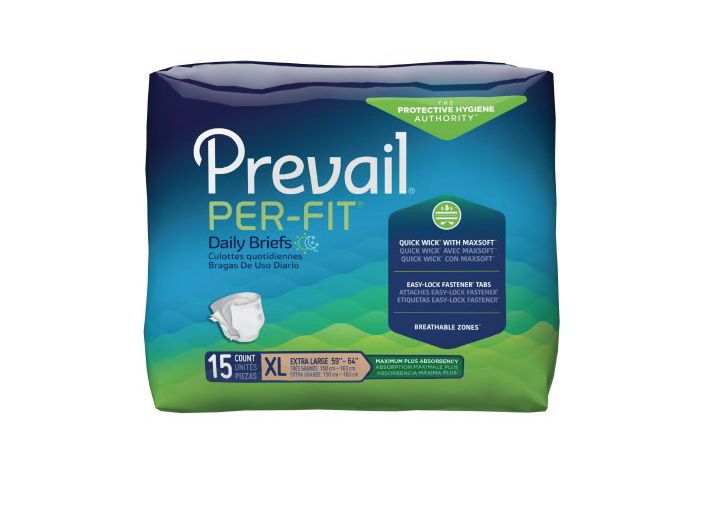Prevail Per-Fit Adult Brief, X-Large, Heavy Absorbency Case of 60