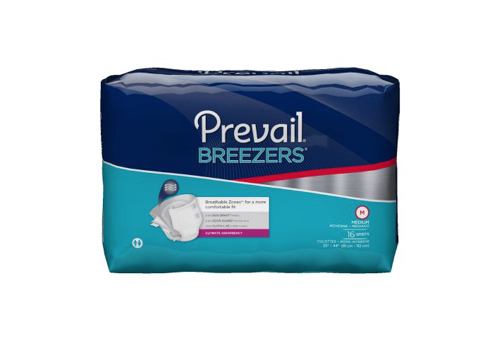Prevail Breezers Adult Brief, Medium, Heavy Absorbency Pack of 16