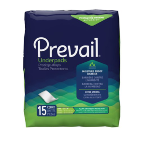 Prevail Fluff Adult Underpad, Large, Light Absorbency, Pack of 15