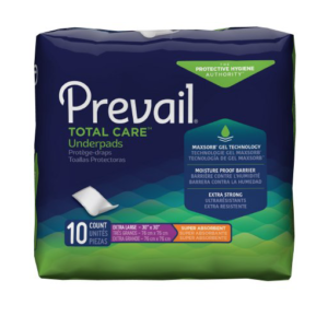 Prevail Total Care Adult Underpads, X-Large, Heavy Absorbency, Case of 100