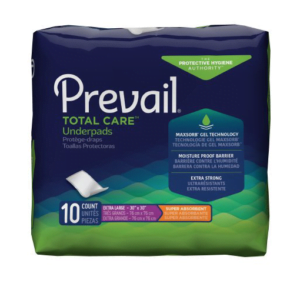 Prevail Total Care Adult Underpads, X-Large, Heavy Absorbency, Pack of 10