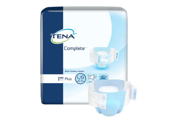 TENA Complete Incontinence Brief, Moderate Absorbency, Large, 67330, Case of 72