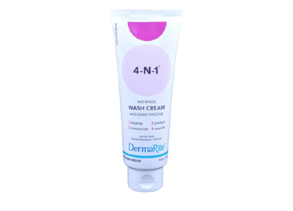 DermaRite 4-N-1 Body Wash Cream, Rinse-Free, 4 oz. Tube, Mfr# 00208