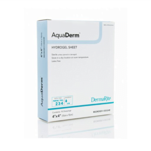 AquaDerm 4x4 Inch Hydrogel Dressing, Sterile, Box of 10, Mfr# 00324E