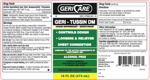 Geri-Tussin DM Cold and Cough Relief, 16oz Bottle, Case of 12