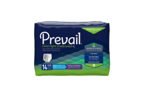 Prevail Overnight Pull On Underwear with Tear Away Seams, Large, Heavy Absorbency, Case of 56