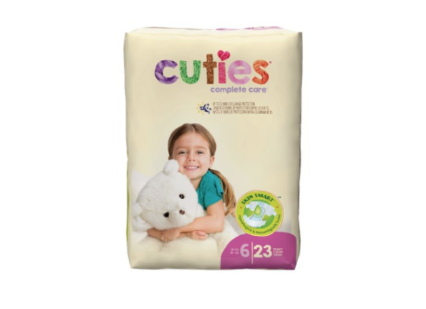 Cuties Baby Diapers, Size 6, Heavy Absorbency, Case of 92