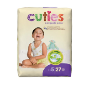 Cuties Baby Diapers, Size 5, Heavy Absorbency, Case of 108