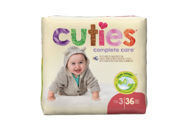 Cuties Baby Diapers, Size 3, Heavy Absorbency, Pack of 36