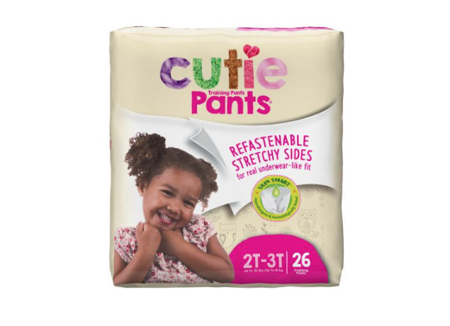 Cuties Girl Training Pants, 2T-3T, Up To 34 lbs, Pack of 26