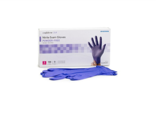 McKesson Confiderm 3.0 Nitrile Exam Gloves, Small, NonSterile, Standard Cuff Length, Case of 1000