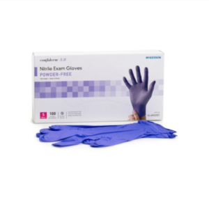 McKesson Confiderm 3.0 Nitrile Exam Gloves, Small, NonSterile, Standard Cuff Length, Box of 100
