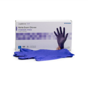 McKesson Confiderm 3.0 Nitrile Exam Gloves, Large, NonSterile, Standard Cuff Length, Case of 1000