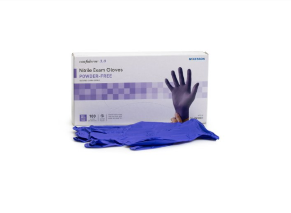 McKesson Confiderm 3.0 Nitrile Exam Gloves, X-Large, NonSterile, Standard Cuff Length, Case of 1000