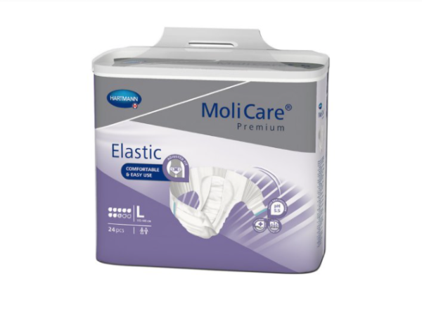 Molicare Premium Elastic 8D Tab Closure Adult Briefs, Large, Heavy Absorbency, Case of 72