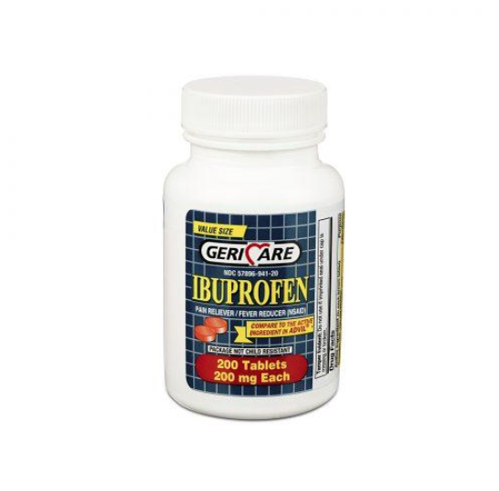 GeriCare Ibuprofen Tabs, 200mg, Bottle of 200