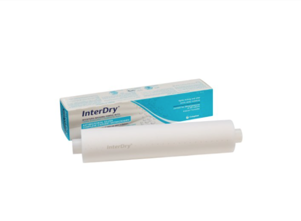 Coloplast InterDry Ag Textile Dressing With Silver Complex, 10" x 144" Roll, Box of 10
