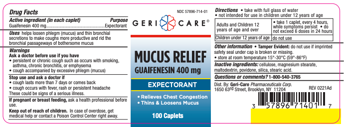 GeriCare Mucus Relief Caplets, 400 mg, Bottle of 100 2 GeriCare Mucus Relief Caplets, 400 mg, Bottle of 100