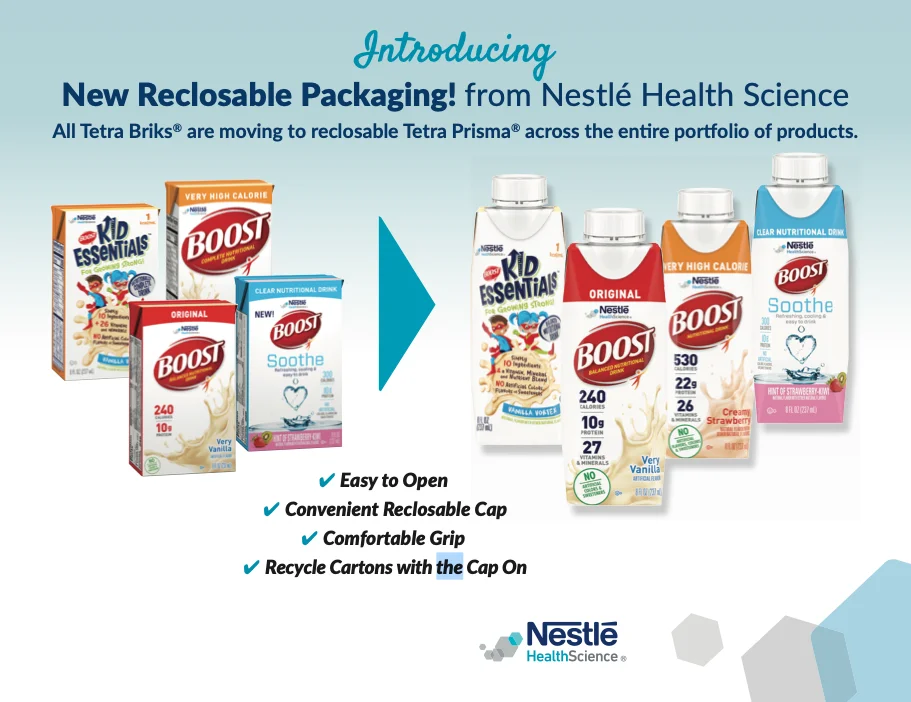 Boost Breeze Wild Berry, 8oz Reclosable Carton, Nestle Nutritional Drink, Case of 24