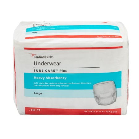 SureCare Protective Pull On Underwear with Tear Away Seams, Large, Heavy Absorbency, Case of 72
