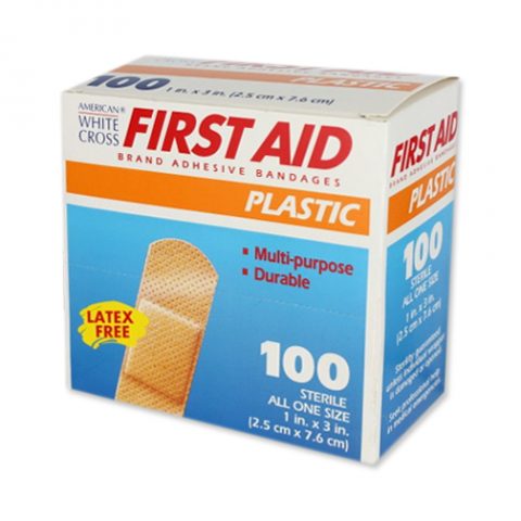1" X 3" Plastic Band Aids Box of 100