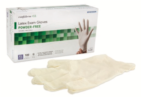 McKesson Confiderm Latex Exam Gloves, X-Large, Non-Sterile, Case of 1000