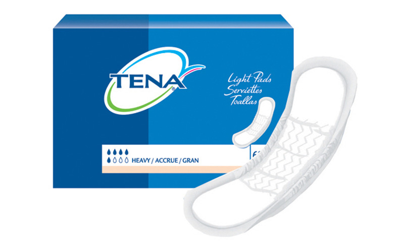 TENA Light Incontinence Pads, Heavy Absorbency, Regular Length, 41509, Pack of 60