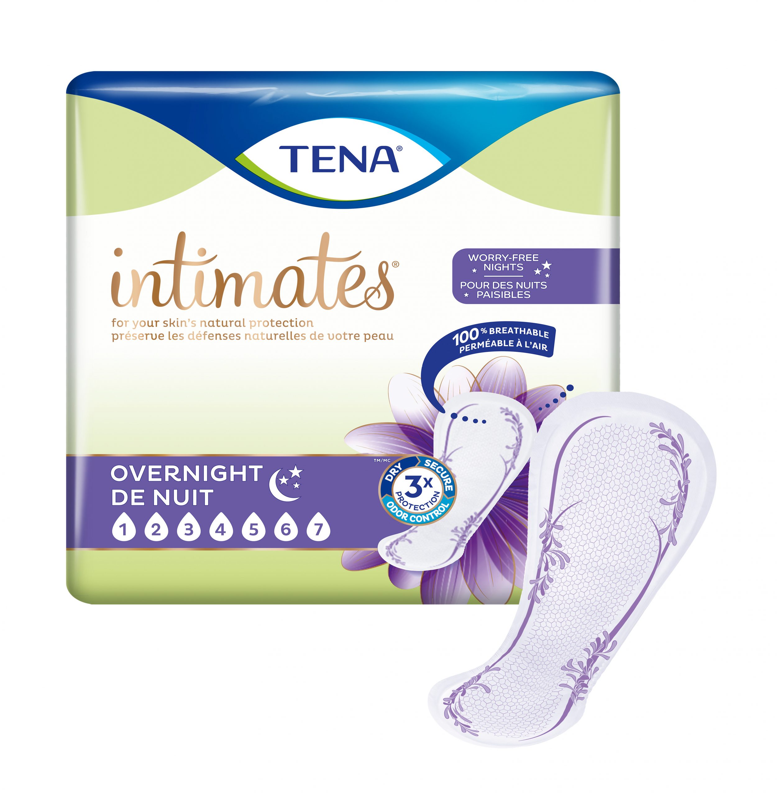 TENA Intimates Overnight Incontinence Pads, Maximum Absorbency, 54282, Case of 84