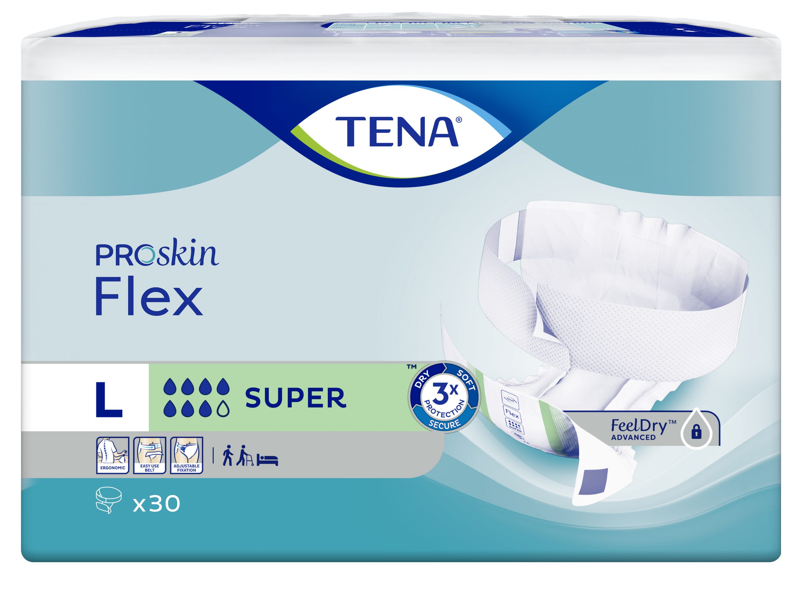 TENA ProSkin Flex Super Brief, Moderate Absorbency, Size 16/Large, 67806 Case of 90