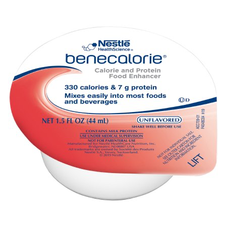 Benecalorie by Nestle, Calorie and Protein Food Enhancer, Unflavored, Ready To Use 1.5oz cup, Case of 24