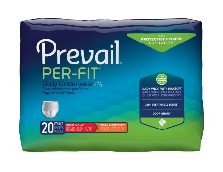 Prevail Per-Fit Pull On Adult Underwear with Tear Away Seams, Medium, Heavy Absorbency, Pack of 20