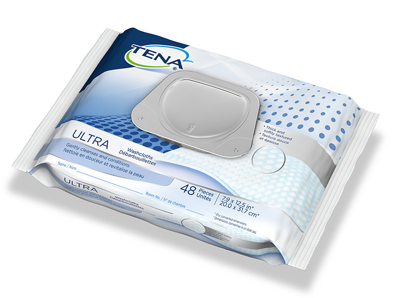TENA Ultra Washcloth, Size: 7.9" x 12.5", 65720 Case of 576