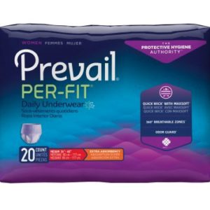 Prevail Per-Fit Underwear for Women, Medium, Moderate Absorbency, Pack of 20