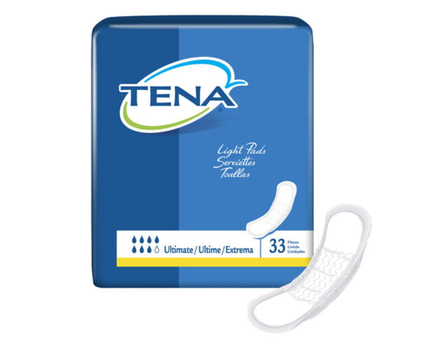 TENA Light Incontinence Pads, Ultimate Absorbency, 47709 Pack of 33