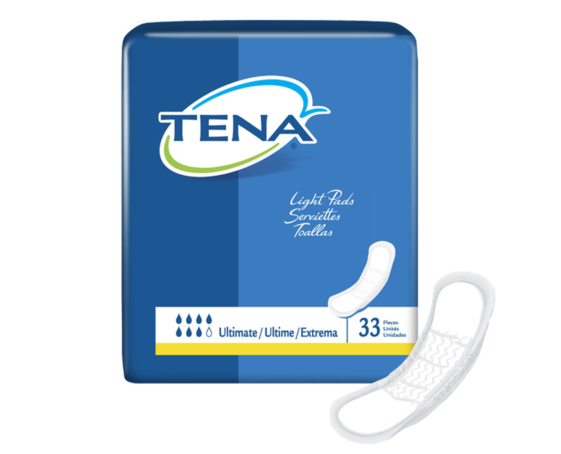 TENA Light Incontinence Pads, Ultimate Absorbency, 47709 Case of 99
