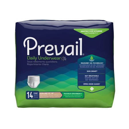 Prevail Adult Pull On Underwear with Tear Away Seams, X-Large, Heavy Absorbency Pack of 14