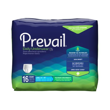 Prevail Adult Pull On Underwear with Tear Away Seams, Large, Heavy Absorbency Case of 64
