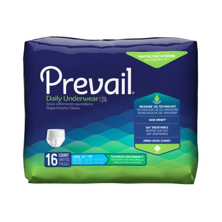 Prevail Adult Pull On Underwear with Tear Away Seams, Large, Heavy Absorbency Pack of 16