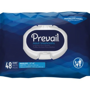 Prevail Pre-moistened Washcloths, Scented, Soft Pack with Press Open Lid, Case of 576