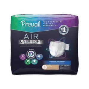 Prevail AIR Overnight Brief, Size 3, Heavy Absorbency, Case of 60